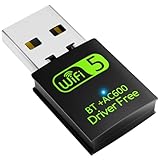 USB WiFi Bluetooth Adapter, 600Mbps Dual Band 2.4/5Ghz Wireless Network External Receiver, Mini WiFi Dongle for PC/Laptop/Desktop