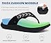 KuaiLu Womens Orthopedic Flip Flops Athletic Thick Cushion Recovery Thong Sandals Summer Slip On Memory Foam Ladies Sport Walking Sandles Comfort Plantar Fasciitis Arch Support Beach Black Size 10