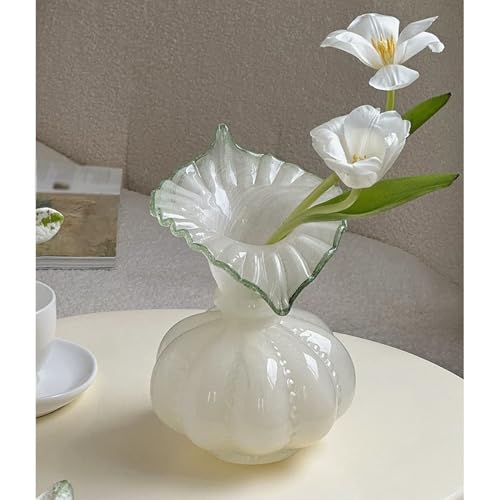 Vase en verre vert de qualité supérieure au design vintage - 8