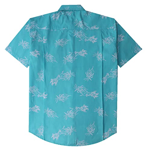 Button Up Shirt Men Short Sleeve Casual Shirts Men Dress Shirt Turquoise L #TOP1