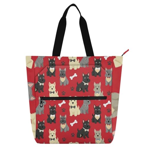Bolsa de libros con bolsillos con cremallera y diseño de dibujos animados