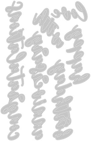 Sizzix Thinlits Die 665089 Script Sentiments by Sharon Drury, 6 Pack, Multicolour, One Size
