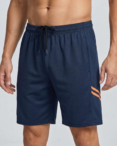 Image of Real Essentials Men's 5 Pack: 9 inch Dry-Fit Shorts - Athletic Gym, Workout, Basketball, Running, Casual Lounge Active Pockets