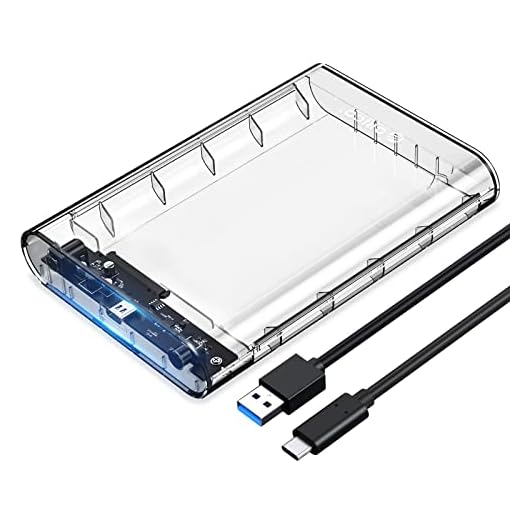 ORICO Carcasa para Disco Duro 3.5'', USB 3.1 Gen 2 Transparente Caja para SATA HDD/SSD hasta 16 TB (Soporta UASP, LED Indicador, no Requiere Herramientas)