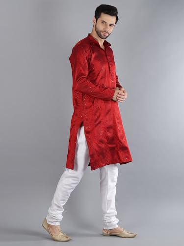 Image of Uri and MacKenzie Embroidery Silk Men's Kurta Pyjama Set
