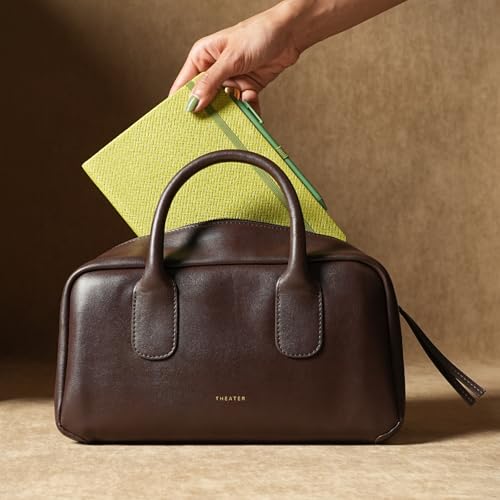 Image of Theater Toad Structured Mini Duffle Bag for Women | Brown Faux Leather Handbag with Detachable Adjustable Strap | Compact Textured Everyday Sling