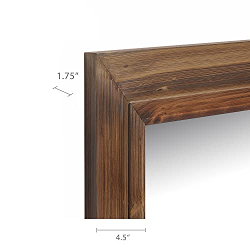 Barnyard Designs 24X32 Dark Wood Farmhouse Wall Mirror, Wooden Large Rustic Wall Mirror, Bedroom Mirrors For Wall Decor, Decorative Dark Wood Wall Mirror Living Room Or Bathroom Vanity, Brown #TOP6