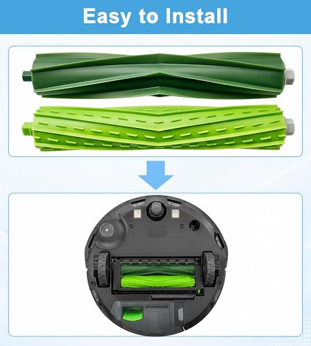 Image of Replacement Rubber Roller Brushes Compatible with iRobot Roomba E & I &J Series e5 e6 e7 i1 i1+ i2 i3 i3+ i4 i4+ i6 i6+i7 i7+ i8 i8+ j6+ j7 j7+, Combo i5 i5+j5 j5+ Vacuum 2 Sets