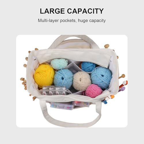 Bolsa de ganchillo con compartimentos para evitar enredos de hilo 6