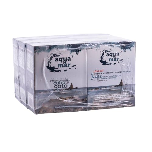 Agua de mar Hipertónica con grifo dispensador   3L Bag in Box (BiB) Pack 6 unidades  Para beber Captada en Parque Natural Cabo de Gata Almeria