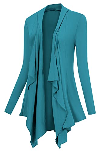 Women Drape Open Front Cardigan Long Sleeve Irregular Hem Cardigans for Women