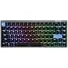 EPOMAKER Luma84 Low Profile Aluminum Mechanical Keyboard, QMK/VIA Programmable, Tri-Mode Wireless, Win/MAC/Linux Compatible, RGB Backlight (Black&Blue, Gateron Low-Profile Brown Switch)