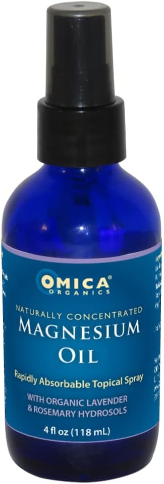 Magnesium Oil Topical Spray with Biodynamic Lavender and Rosemary Hydrosols (4 Oz)