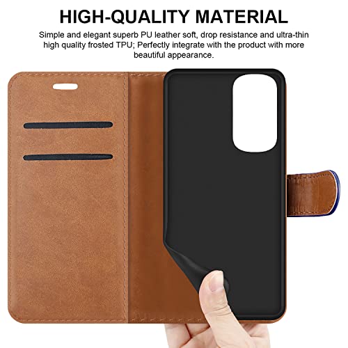 iCatchy for Motorola Edge 30 Case Leather Wallet Book Flip Kickstand Card Slots Full Protection Folio Cover Compatible for Motorola Edge 30 Phone (Blue) - Image 2