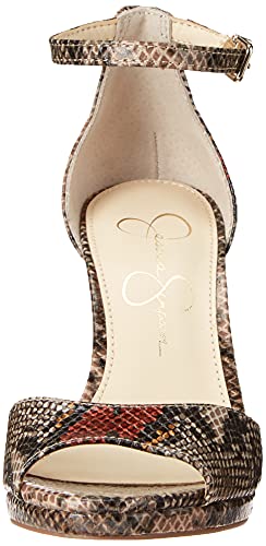 Jessica Simpson Women's Daisile Faux Leather Ankle Strap Sandal Brown 8.5 #TOP1