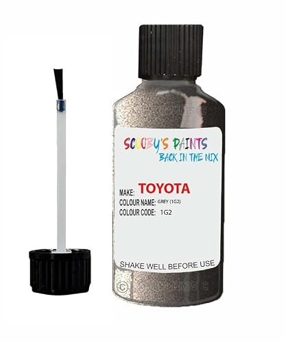 Scoobys Paints Back In The Mix Grey Touch Up Paint For Toyota Yaris 1G2 2006-2019 30Ml Bottle Brush Scratch Stone Chip Repair Pen