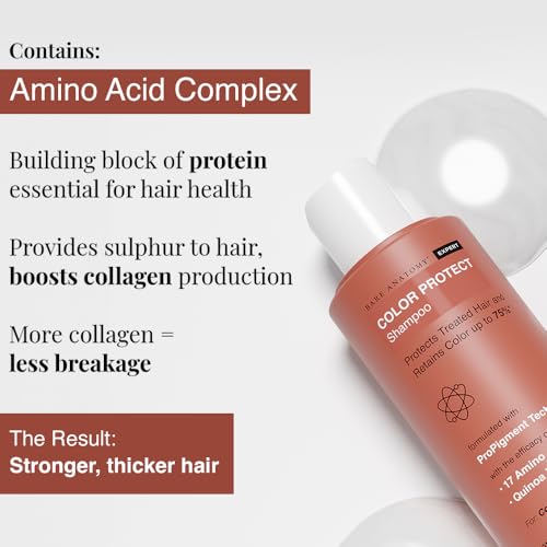 Image of Bare Anatomy Hair Colour Protect Shampoo | Retains Colour Upto 8 Weeks | Repairs Damage With Amino Acid & Quinoa Protein | Sulphate & Paraben Free | For Dry & Frizzy Coloured Hair 8.8 Floz