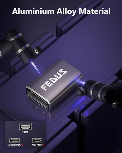 Image of FEDUS Eikon 8K HDMI Coupler Female to Female Adapter Jointer, HDMI Cable 2.1 Extender Connector (8K@60Hz, 4K@120Hz) Aluminum Body for PS5, Xbox, PC, TV Stick, Roku, Monitor - High-Speed 48Gbps