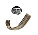 Produktbild LaaVoo Haarverlängerung Tape Echthaar Extension Hair Natural Band Tape in Hair Extensions #8/60/8 Hellbraun Balayage Platinblond 50GR/20PCS 22 Zoll/55cm