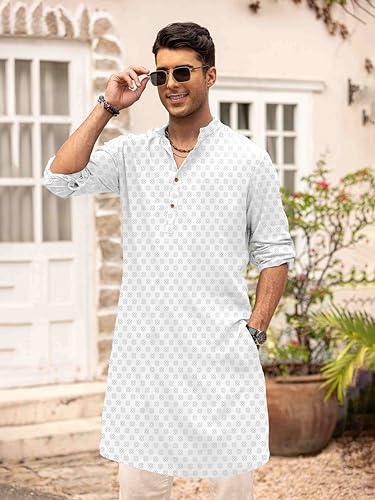 Image of BE ACTIVE Cotton Kurta for Men | Traditional and Classy Design | Indian Kurta | Full Sleeve Kurta