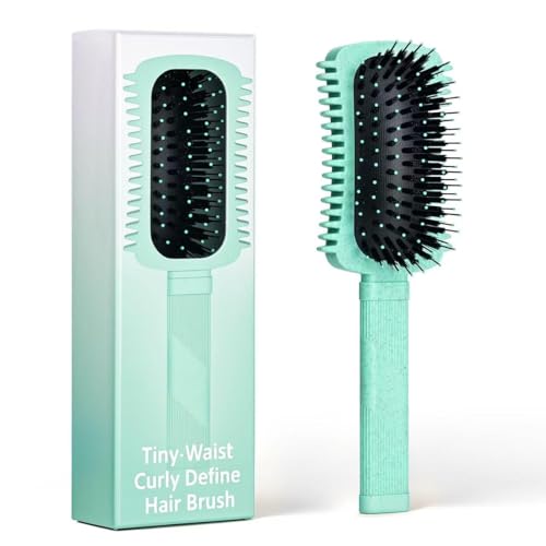 KASTWAVE Curl Defining Brush Vented Hair Brush for Detangling Volume Curl Defining Brush for Effortlessly Detangling Shaping and Styling Enhances Curls Definition & Separation Green