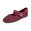 Burgundy Corduroy Mary Jane With Double Straps