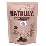 NATRULY Harina de Avena Sabor Chocolate, BIO Avena en Polvo Sin Azúcar, Sin Gluten, Instant Oatmeal para Batidos, Tortitas 1 KG