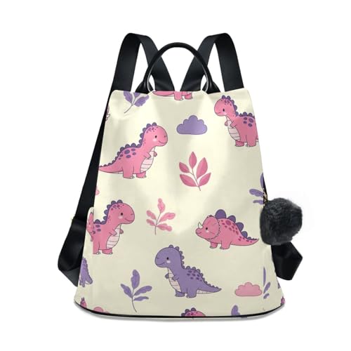 Sac à dos femme dinosaures violet pour l'école et les sorties quotidiennes