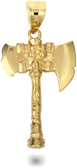 10K Yellow, White, or Rose Gold Viking Axe Norse Charm Pendant - Choice of Metal - Image 2