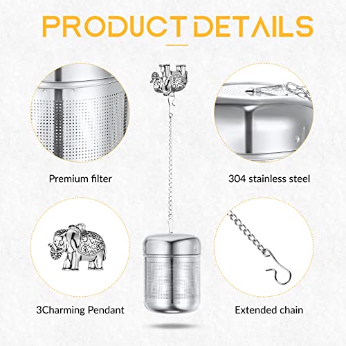 Tea Infusers For Loose Tea 3 Sets Loose Leaf Tea Steeper Tea Strainer Stainless Steel Tea Ball For Loose Tea Holder Tea Mesh Strainer Tea Filters With Drip Trays And Pendant (Cute Style) #TOP2