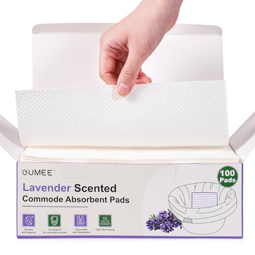 OUMEE 100PCS Lavender Scented Commode Absorbent Pads for Bedside Commode Bucket - Medical Grade Commode Pads with Absorbent Gel, Potty Liner Pads for Adults Seniors Portable Toilet Pad Bedpans by OUMEE - Image 8