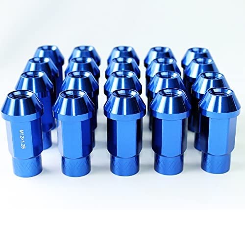 ホイールナット 貫通 アルミ ナット50mm ラグナット 24個 P1.5 19HEX ハイエース 6H 6穴 ブルー 青