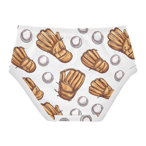 ZZKKO Baseball Sport Gloves Girls Underwear Toddler Panties for Girls Comfort Brief Size 2-8T2