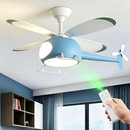 NIAOERFEN 42 inch Children's Bedroom Helicopter Model Ceiling Fan with