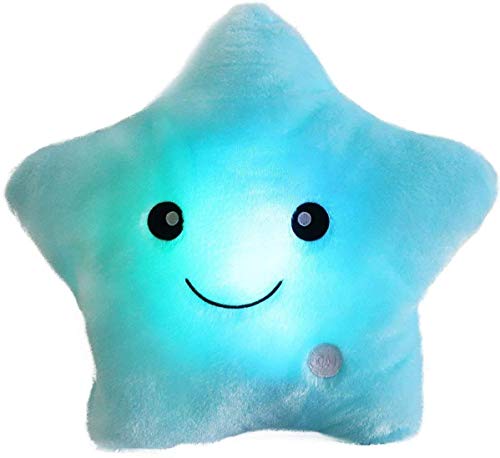 Bprtcra Cojín Luminosas LED Estrellas Peluche Almohadas Muñeca, Almohada con Luces Almohada Felpa Luminoso y Suave Buen Regalo para Niños Decoración de Sofá Salón Cama de Hogar, Type B