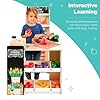Best Choice Products Pretend Play Grocery Store Wooden Supermarket Toy Set for Kids w/Play Food, Chalkboard, Cash Register, Working Conveyor - Natural #2