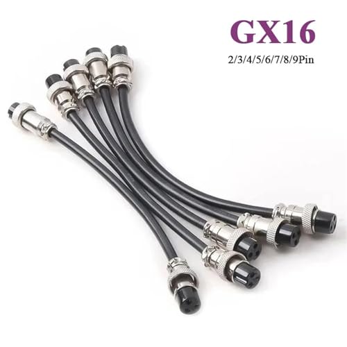 Conector hembra a hembra GX16 con cable 200 cm 5 pines miniatura 2