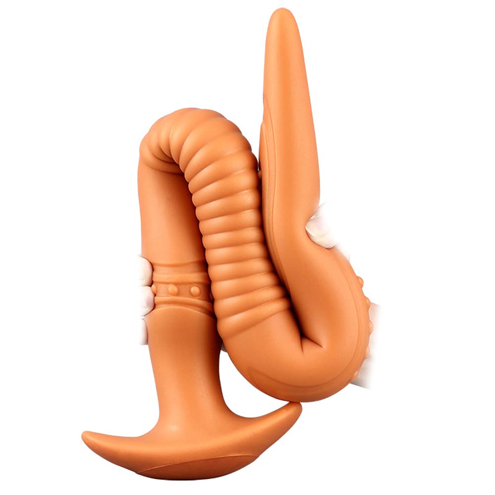 Super Lange Tentakel Anal Plug Dildo Flexibler Flüssiger Silikon Butt Plug Prostata Massage Anus Dilatator Vagina Masturbation Erotische Erwachsene Sex Spielzeug, Schwarz L