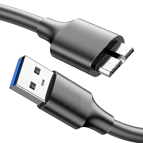 Image of NISHTECH High Speed Data Sync USB 3.0 Type A Male to Micro B Cord for Wd /Seagate /Toshiba /Samsung /Hitachi, Etc External Hard Disk /Drives Cables (Black) (1.5Ft)