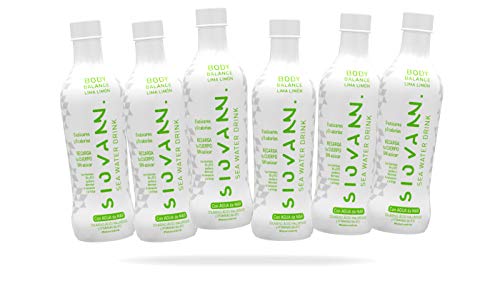 Siovann | Agua de Mar Body Balance aroma Lima Limón | Bebida refrescante enriquecida con Zinc, Magnesio, Colágeno, Ácido Hialurónico, Vitaminas y Aminoácidos | Pack 6 botellas 500 ml.