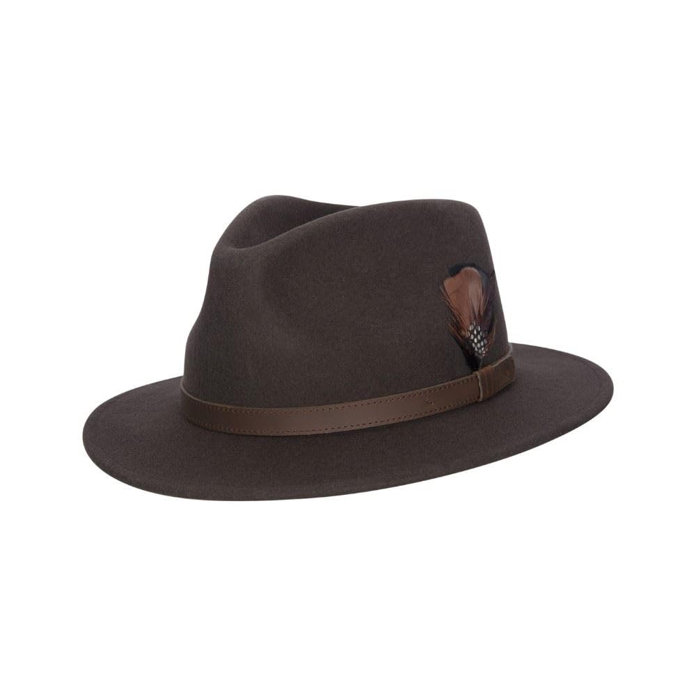 Walker And Hawkes Unisex Brown - Wool Felt Howick Hat - M (58Cm)