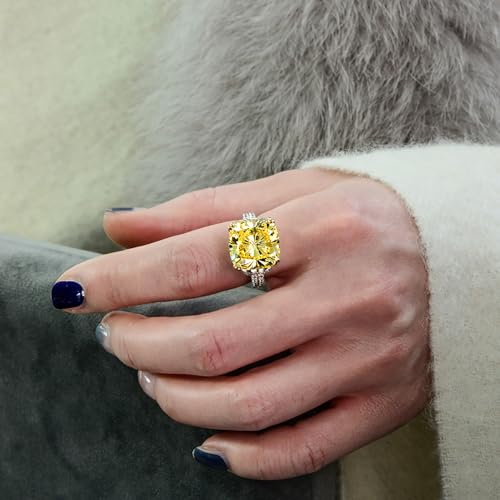 Women's Engagement Rings, 10 Carat Ice Flower Cut Pink Moissanite Statement Ring 14x14mm in Sterling Silver, Ideal Wedding Gift for Wife2