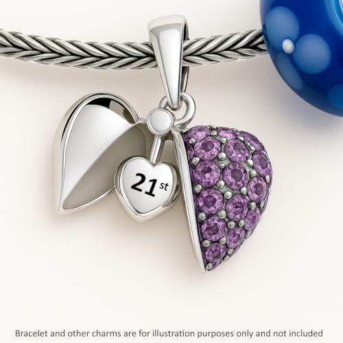 Charm 21 cumpleaños de plata de ley 925 compatible con pulsera Pandora para mujer 3