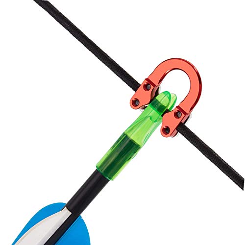 Cyyltd Archery Compound Bow D Loop, Metal U Nock Bowstring Safety Rope Bow Release Buckle, Hunting Shooting Aid Compound Bow Accessories With Extra Install Tool (Red) #TOP3