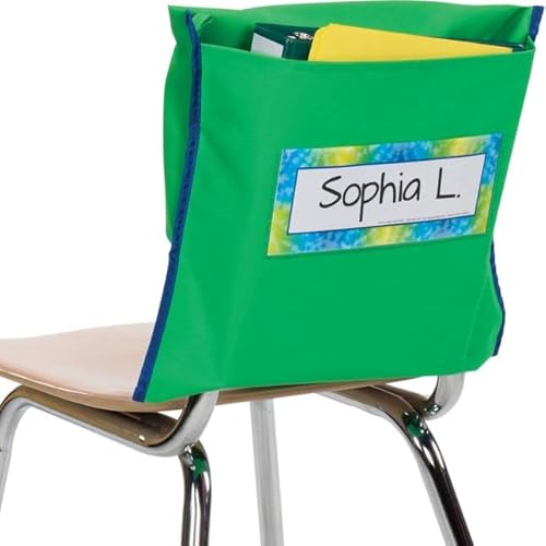 Really Good Stuff Store More Deep Chair Pockets - Set Of 6 – Classroom Chair Organizer With Name Tag Keeps Students Organized And Classrooms Neat - Green #TOP16