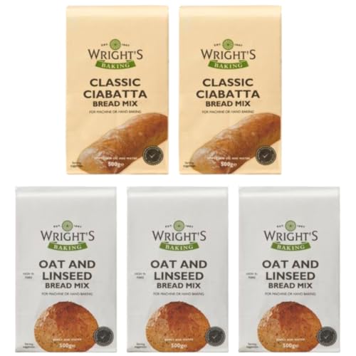 Wright's Baking Bread Mix Selection Pack 5x500g - Oat linseed 03 & Ciabatta 02 Packs (NP)