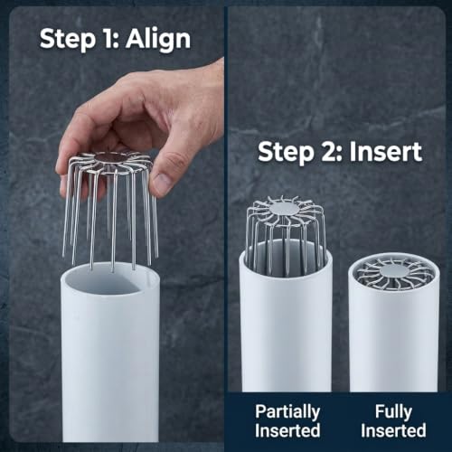 Image of HASTHIP Drain Pipe Stopper Stainless Steel Gutter Guard for Outdoor Use