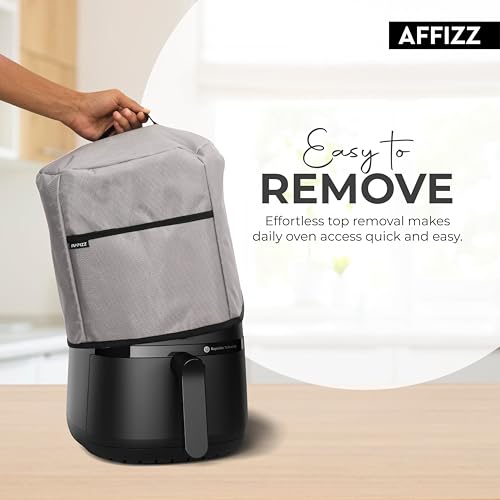Image of Dustproof Air Fryer Cover for Philips 4.2L NA120 /00 - Polyester Kitchen Oven and Home Appliances with Handle & Pocket | for Women, Men & Everyday Use (Grey)
