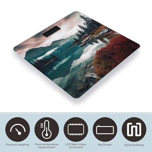 Báscula digital para baño con vidrio templado y pantalla LCD miniatura 3