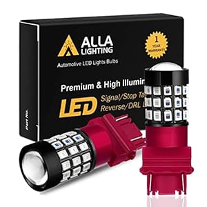Alla Lighting Newly Upgraded 3156 3157 Red LED Bulbs, Brake Tail, Turn Signal Lights, Super Bright 3056 3057 4157 3047 LL 4057 3457-KX 12V SMD LED Stop Lamps